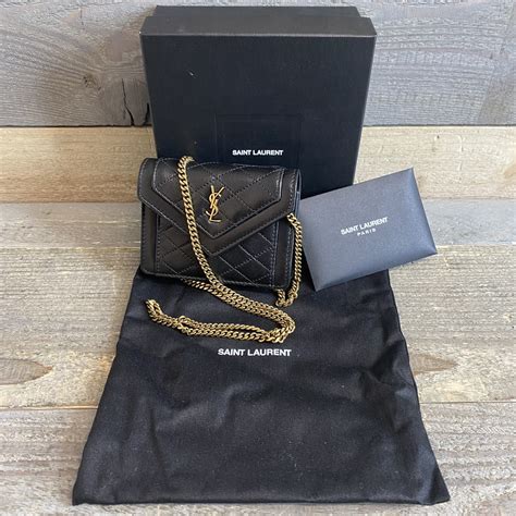 ysl micro gaby|SAINT LAURENT Lambskin Quilted Micro Gaby Bag Black .